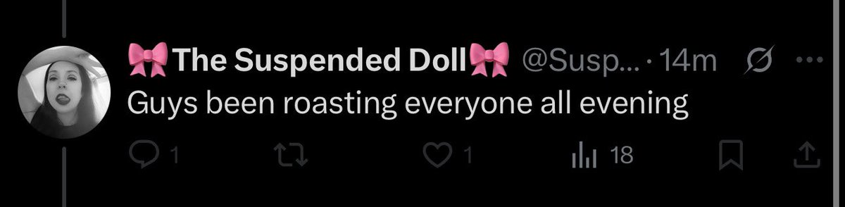 This is unreal. 😂

“Roasting everyone all night”?

Ok … today’s X activity:

Quote tweet x 1 - @ Triple H.
Retweet x 1 - @ Yuzo Koshiro.
Quote tweet x 1 - @ Genki_JPN.
Post x 1 - @ Adam Koralik.
Replies x 4 @ Adam Koralik.

Why are you on the internet telling lies?