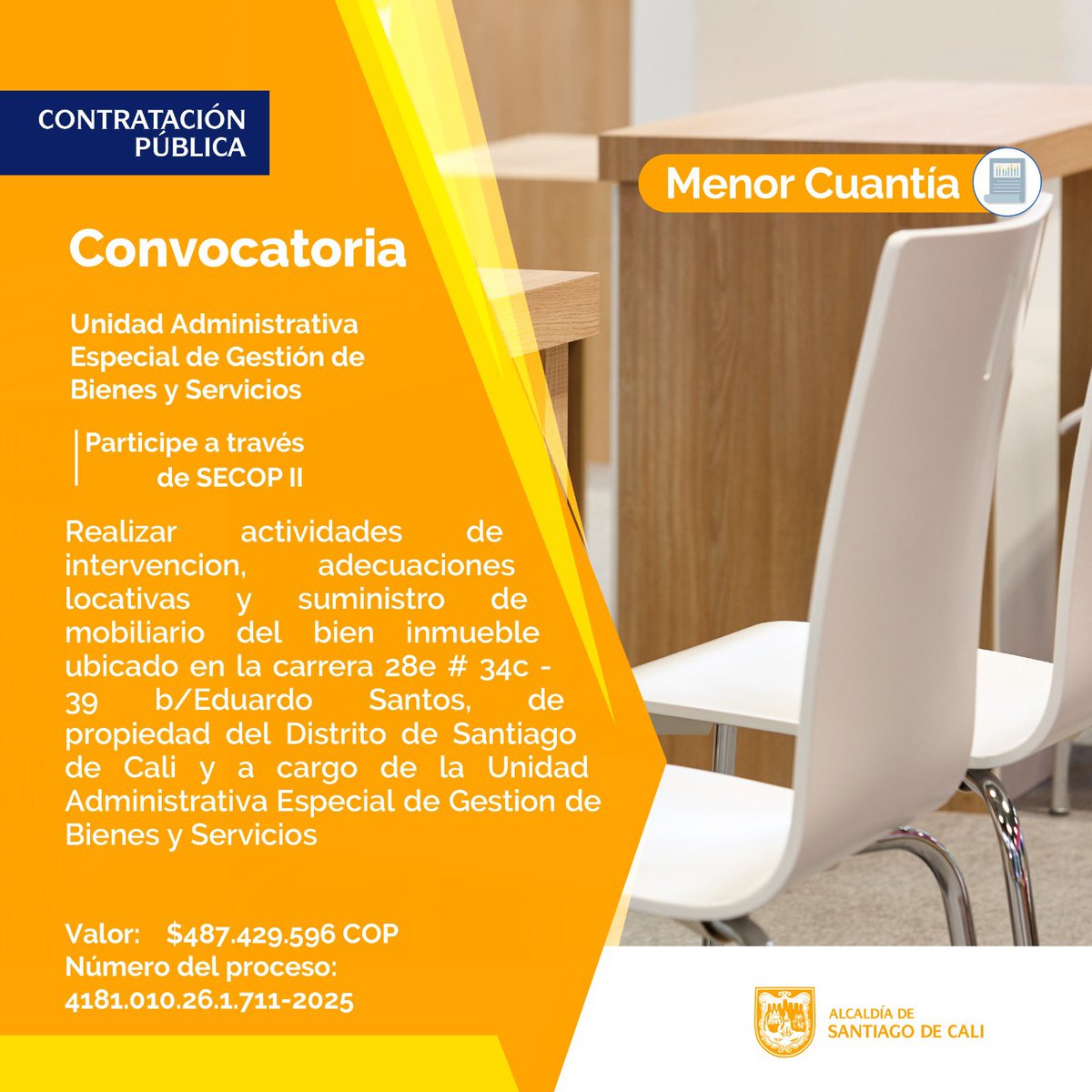 Contratación Pública (@calicontrata) on Twitter photo 📢Atención📢
Aviso de convocatoria
Modalidad: Menor Cuantía
Más información: shorturl.at/3QhB0
<a href="/bienes_cali/">Bienes y Servicios Cali</a> 📢Atención📢
Aviso de convocatoria
Modalidad: Menor Cuantía
Más información: shorturl.at/3QhB0
<a href="/bienes_cali/">Bienes y Servicios Cali</a>