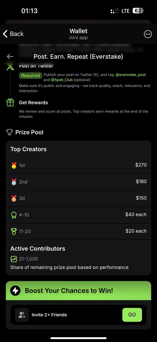 Smart (@tonysmart2_0) on Twitter photo I won 15$ from the last campaign
My aim is to be top 3 on this one and you can do it too
Follow my lead
Join the <a href="/spell_club/">Spell Wallet 💫</a> x <a href="/everstake_pool/">Everstake</a> campaign and tweet2earn
This is way better than any <a href="/Cookie3_com/">Cookie3 🍪</a> or <a href="/KaitoAI/">Kaito AI 🌊</a> campaign
You’ve only 18 days to participate
Best I won 15$ from the last campaign
My aim is to be top 3 on this one and you can do it too
Follow my lead
Join the <a href="/spell_club/">Spell Wallet 💫</a> x <a href="/everstake_pool/">Everstake</a> campaign and tweet2earn
This is way better than any <a href="/Cookie3_com/">Cookie3 🍪</a> or <a href="/KaitoAI/">Kaito AI 🌊</a> campaign
You’ve only 18 days to participate
Best