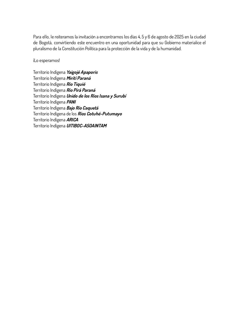 Voces de los pueblos indígenas Amazonas frente al llamado al presiente <a href="/petrogustavo/">Gustavo Petro</a> La Entidad Territorial Indígena ETIS, como figura  clave para concretar los derechos. <a href="/DachiBedea_N/">DACHIBEDEA_NUESTRAPALABRA</a> <a href="/OrlandoRayo_/">Orlando Rayo Acosta</a>