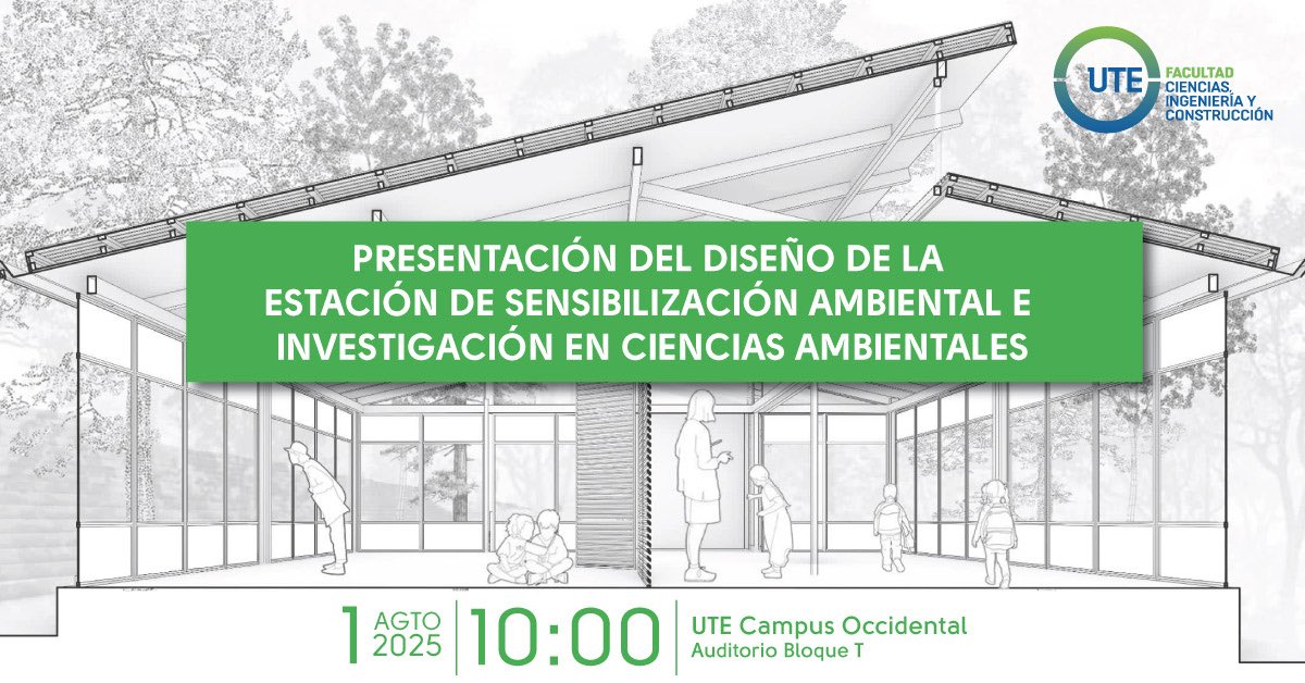 La Universidad UTE, junto a destacadas universidades de Alemania, Chile y Ecuador, y aliados estratégicos como FONAG y EPMAPS, presenta oficialmente el diseño de la Estación de Sensibilización Ambiental e Investigación en Ciencias Ambientales.

Un proyecto que aportará a la