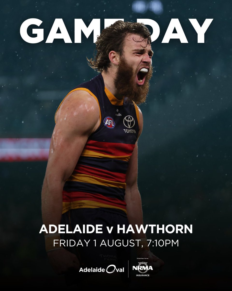 TheAdelaideOval's tweet image. A Friday night blockbuster is upon us at Adelaide Oval 🔥

Adelaide’s flying high and ready to take on the Hawks in a huge prime time clash.
