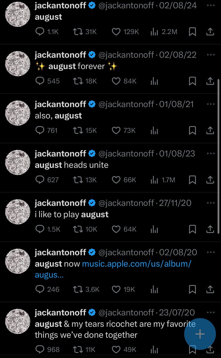 when you're in the biggest august stan competition but your opponent is jack antonoff