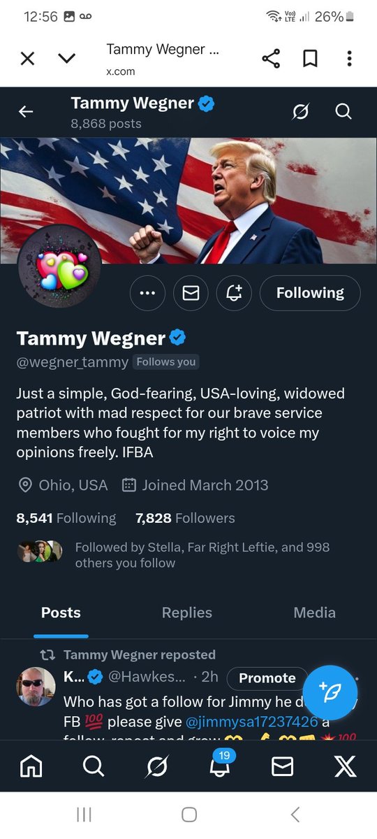KJW (@hawkesbay69) on Twitter photo Is it possible to get my friend to 8k please give <a href="/wegner_tammy/">Tammy Wegner</a> a follow and repost to help them 💪🫶👊💥🇺🇸💯 Is it possible to get my friend to 8k please give <a href="/wegner_tammy/">Tammy Wegner</a> a follow and repost to help them 💪🫶👊💥🇺🇸💯