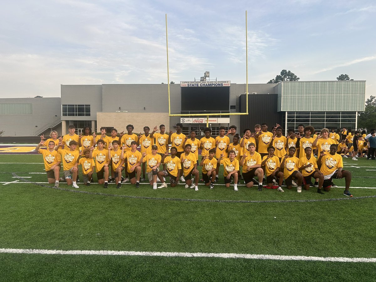 Our first 7th and 8th grade Panther Football Camp was a success! Excited for the future! #onthatmission #LufkinU