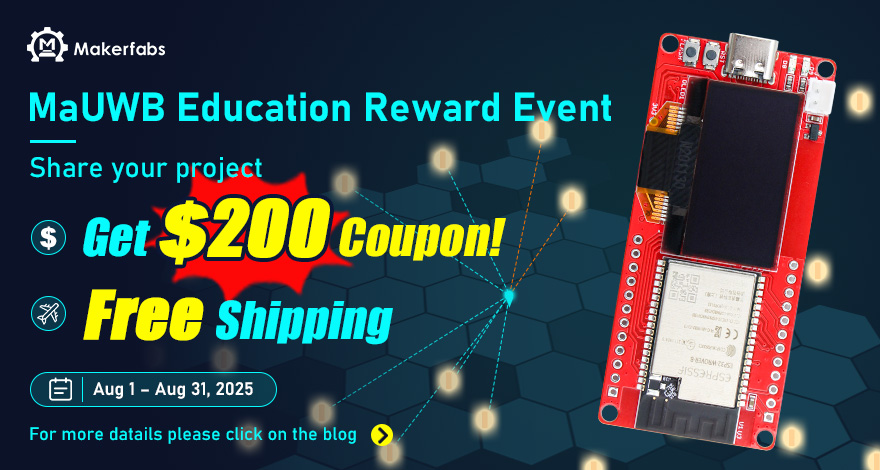 MakerfabsTech's tweet image. 🔔Big news!‼️
To support educators, makers & developers, we’re launching the “MaUWB Education Promo!
Share your MaUWB projects, get $200 Coupon! ”event !
Plus: Free shipping with every MaUWB orders!
Aug 1 – Aug 31
How to participate 👇
makerfabs.com/blog/post/make…
Get your MaUWB…