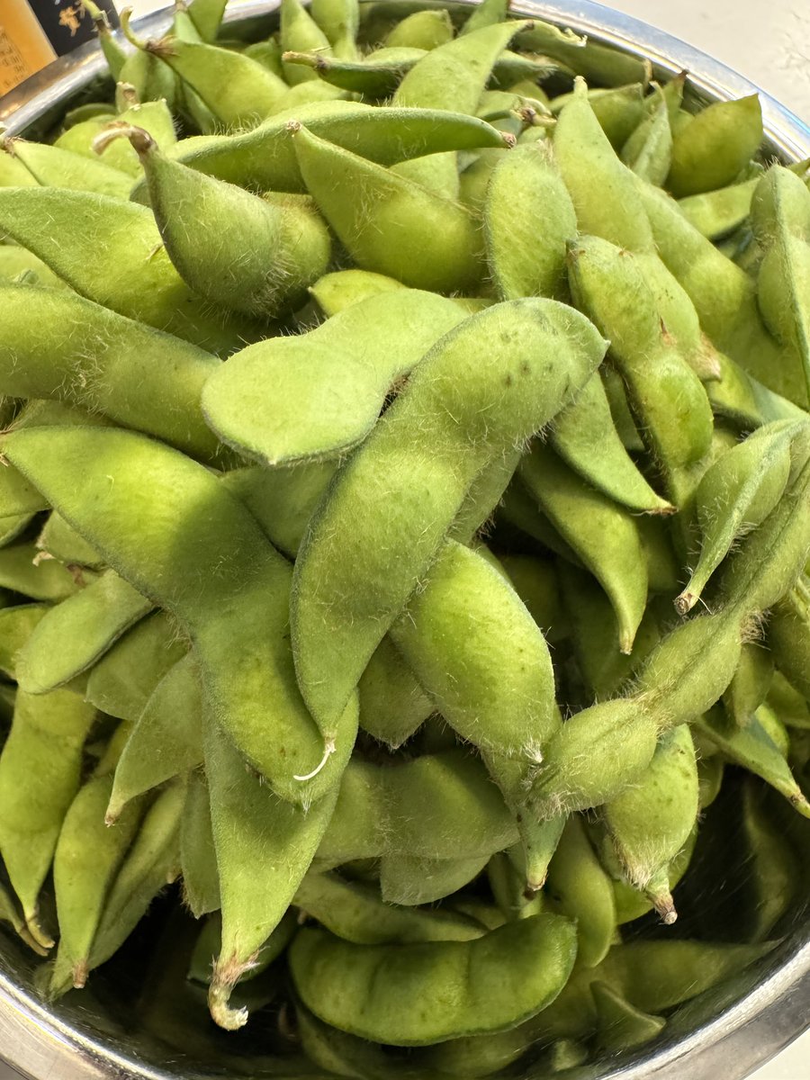 新潟のくろさき茶豆が大量に届きました。ありがとうございます！やっぱり美味しい。風味、食感とも最高。
今日の晩御飯はビールと枝豆で十分。
