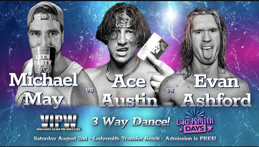 ProWrestlingHub (@prowrestlehub) on Twitter photo Come celebrate Ladysmith Days with <a href="/VIPW_Pro/">VancouverIslandPro</a> as they put on a FREE show this weekend as part of the festivities!
Featuring former <a href="/ThisIsTNA/">TNA Wrestling</a> star <a href="/The_Ace_Austin/">Ace Austin π€πΌβ οΈ γ¨γΌγΉγ»γͺγΌγΉγγ£γ³</a>!
π Sat, August 2nd
π 5:15pm
π Transfer Beach
π ladysmithdays.com
#prowrestling #supportindywrestling Come celebrate Ladysmith Days with <a href="/VIPW_Pro/">VancouverIslandPro</a> as they put on a FREE show this weekend as part of the festivities!
Featuring former <a href="/ThisIsTNA/">TNA Wrestling</a> star <a href="/The_Ace_Austin/">Ace Austin π€πΌβ οΈ γ¨γΌγΉγ»γͺγΌγΉγγ£γ³</a>!
π Sat, August 2nd
π 5:15pm
π Transfer Beach
π ladysmithdays.com
#prowrestling #supportindywrestling