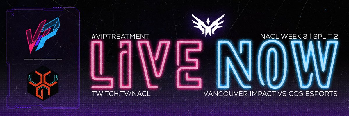 VancouverImpact's tweet photo. LIVE NOW!🔴

Watch us play our first match of the week in @watchNACL as we look to break the loss streak🤝

📺https://t.co/5hJrbTQkBN

#VIPTreatment | #VIPLoL https://t.co/lD7xAhHxBG