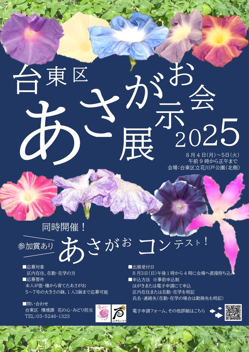 台東くん！
夏といえば #朝顔 パゴッ！
台東区の花は #あさがお だって知ってたパゴッ？🌺
めずらしい形をした「変化朝顔」なども見られる「台東区あさがお展示会」が8月4日(月)～5日(火)にやるみたいパゴ～ッ！
見逃せないパゴ～ッ！
city.taito.lg.jp/kenchiku/hanam…