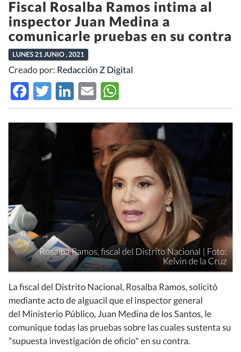 Esto es del 2021! Con todo el respeto magistrada, no les hago HOY a periodistas y comunicadores lo que usted ayer rechazaba y denunciaba, que por pura política, les pretendian hacer expediente y denunció usted que se entero por la prensa de supuesta investigaciones en su contra.