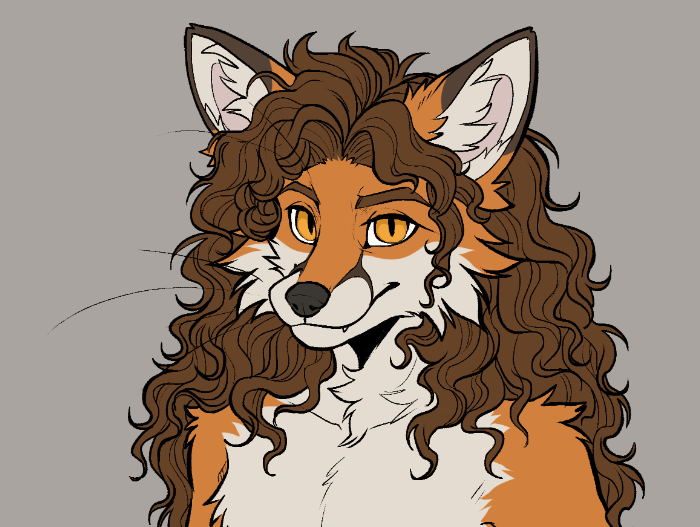 another curly fox &lt;3 
wip reference comm