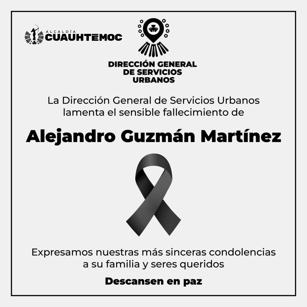 Hoy despedimos a nuestro compañero Alejandro Guzmán Martínez, jefe de la Oficina de Monumentos de la Subdirección de Imagen Urbana.

Alejandro fue parte fundamental de nuestro equipo en Servicios Urbanos. Su entrega, compromiso y amor por el espacio público dejaron huella en cada