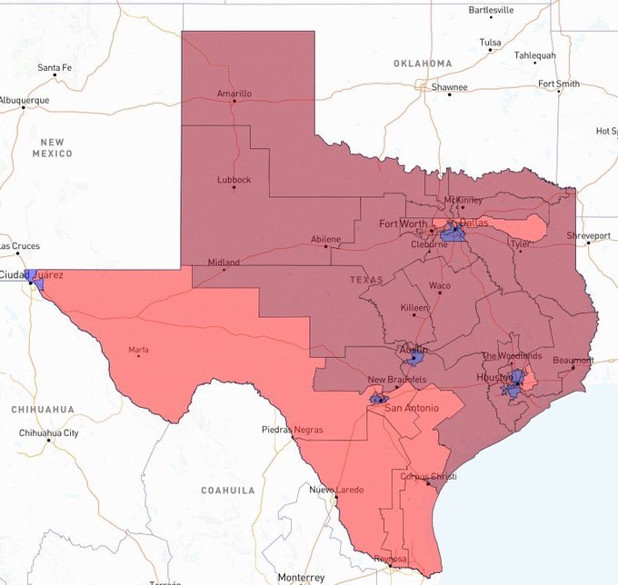 #Resist #CombatTrumpism #WinTheVote26 #VoteBlue #wtpBLUE WE THE PEOPLE wtp2811
 
Texas Republicans have released their new map and it is a gerrymandered doozy.
 
Before redistricting: 25 seats lean Republican, 13 seats lean Democratic
After redistricting: 30 seats lean