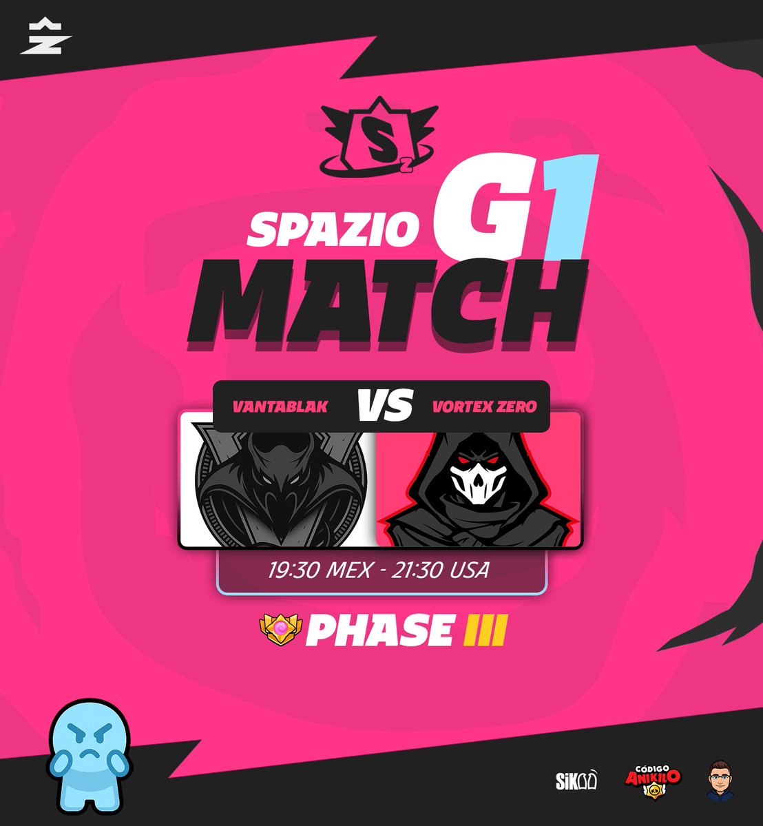 SpazioLeague (@spazioleague2) on Twitter photo ๐ฝ Match Day - Phase III
The semifinals have arrived, Earthlings!
Tonight, two giants of the galaxy clash for a spot in the grand final.
๐ต - Group G1 - ๐ต
โ๏ธ | <a href="/vantablakesport/">Vantablak</a> ๐ <a href="/VortexZeroo_SB/">Vortex Zero</a>
๐ฐ๏ธ | 19:30 ๐ฒ๐ฝ / 21:30 ๐บ๐ธ
๐๏ธ | <a href="/Sikoodg/">SiKOO</a>
๐ฐ๏ธ | twitch.tv/sikoodg
Brace ๐ฝ Match Day - Phase III
The semifinals have arrived, Earthlings!
Tonight, two giants of the galaxy clash for a spot in the grand final.
๐ต - Group G1 - ๐ต
โ๏ธ | <a href="/vantablakesport/">Vantablak</a> ๐ <a href="/VortexZeroo_SB/">Vortex Zero</a>
๐ฐ๏ธ | 19:30 ๐ฒ๐ฝ / 21:30 ๐บ๐ธ
๐๏ธ | <a href="/Sikoodg/">SiKOO</a>
๐ฐ๏ธ | twitch.tv/sikoodg
Brace