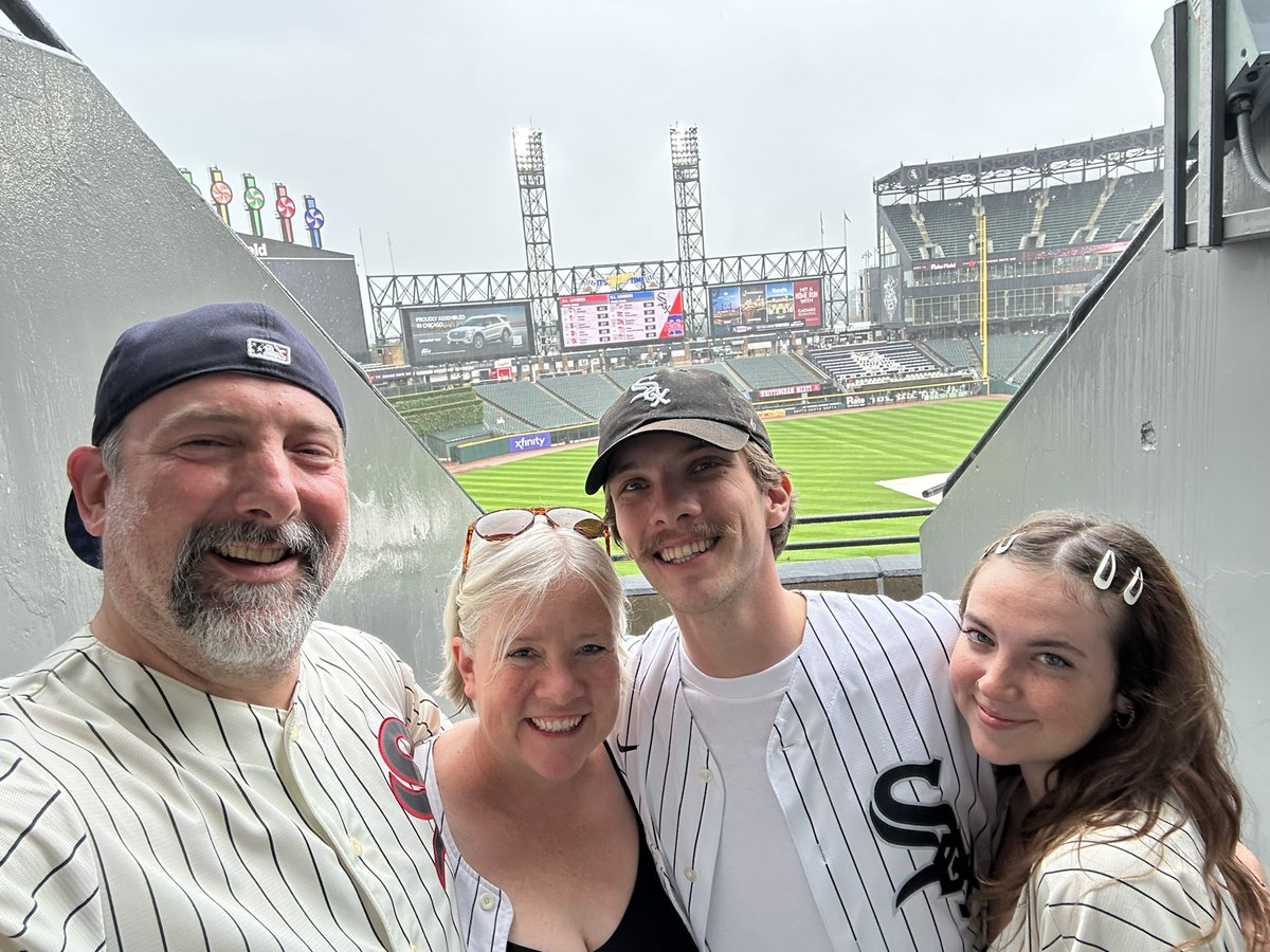 Michael Patton (@patton_uwo) on Twitter photo Two <a href="/whitesox/">Chicago White Sox</a> games in a week? Kinda… The rain delay Wednesday was too much for my wife and my son’s girlfriend, but it was great to be at the park! Maybe another shot at the end of August…? Two <a href="/whitesox/">Chicago White Sox</a> games in a week? Kinda… The rain delay Wednesday was too much for my wife and my son’s girlfriend, but it was great to be at the park! Maybe another shot at the end of August…?