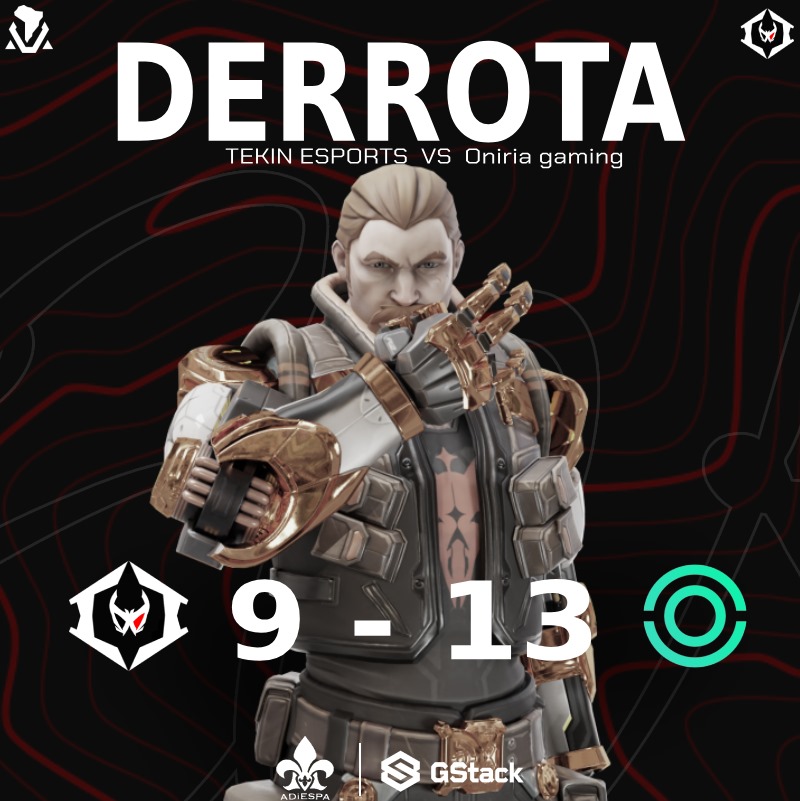 ⚔️ Perdimos la batalla, pero no la guerra.
GG WP al rival <a href="/oniriagaming/">Oniria Gaming</a>, hoy no fue nuestro día, pero mañana salimos con más fuerza.

💥 Nos vemos en una nueva fecha de la @valorantlatamleague.
El objetivo sigue claro.
La historia no termina acá.

#GoTekin #ValorantLATAM