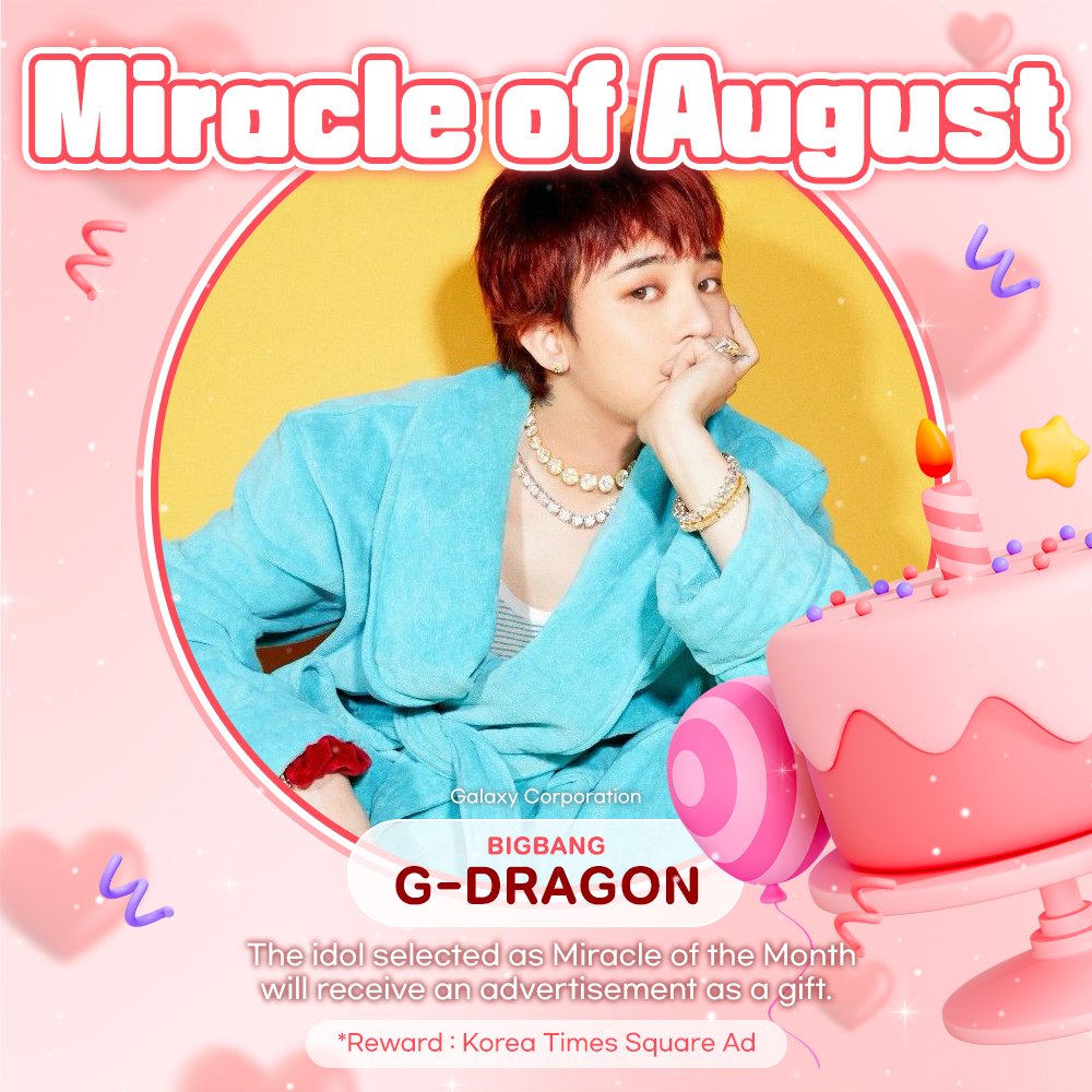 kpopidol_en's tweet photo. 🎂Miracle of August🎂

💞#BIGBANG #GD💞
Thank you, #VIP!

📆 Aug 14 - Aug 18
Exclusive birthday pop-up at Incheon Airport HiKR Station❤
📆 Aug 16 - Aug 18
Korean Times Square birthday ad❤

🗳Vote for your bias
https://t.co/4zDB144y6Q https://t.co/PiLMnLx6E8