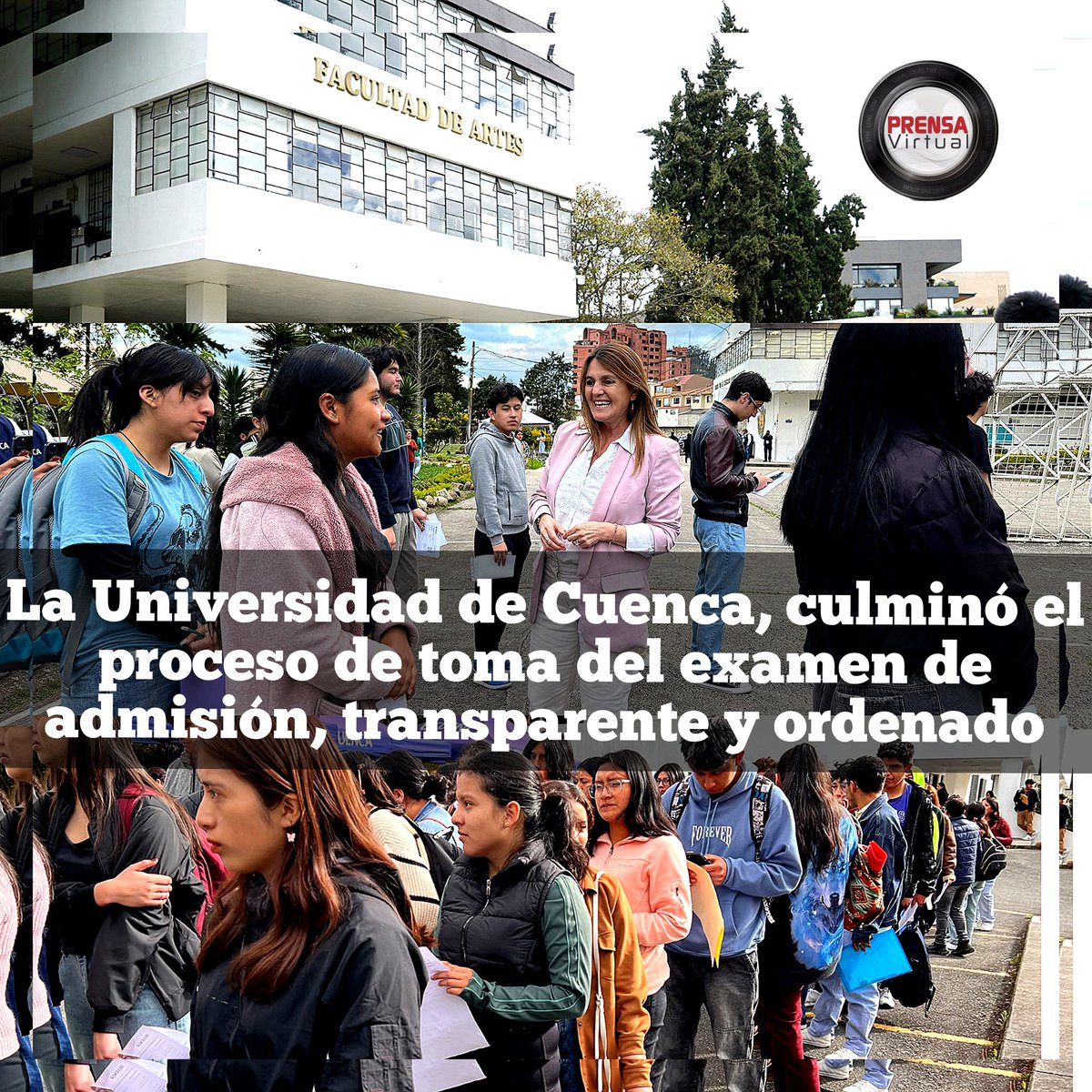 ¡Los exámenes de admisión para la Universidad de #Cuenca culminaron con éxito!
Durante las dos jornadas, 14510 bachilleres participaron en este importante proceso. También es importante informar hubo una reducción del ausentismo en comparación con el año anterior.

Viva la U 👏🏼