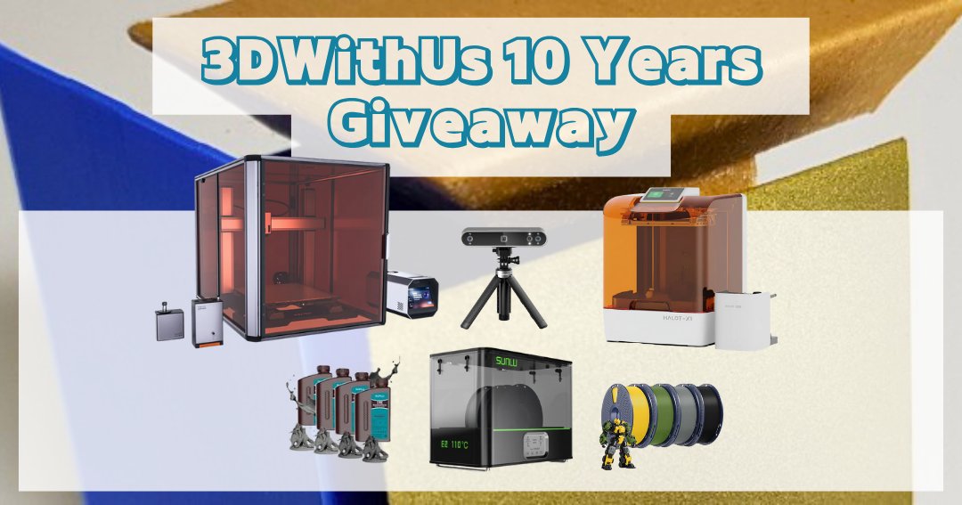 3DWithUs (@3dwithus) on Twitter photo 🎁 Win a Snapmaker Artisan 3-in-1, Revopoint POP 3 Plus, PioCreat HALOT X1, SUNLU E2 & more!
🎉 Celebrating 10 Years of 3DWithUs
🏆 5 winners | Ends Aug 20
🌍 Open to EU, UK, North America & Australia
👉 3dwithus.com/anniversary-ce…
Thanks to: <a href="/snapmaker/">Snapmaker</a> <a href="/Revopoint3d/">Revopoint 3D</a> <a href="/Piocreat_3D/">PioCreat3D</a> 🎁 Win a Snapmaker Artisan 3-in-1, Revopoint POP 3 Plus, PioCreat HALOT X1, SUNLU E2 & more!
🎉 Celebrating 10 Years of 3DWithUs
🏆 5 winners | Ends Aug 20
🌍 Open to EU, UK, North America & Australia
👉 3dwithus.com/anniversary-ce…
Thanks to: <a href="/snapmaker/">Snapmaker</a> <a href="/Revopoint3d/">Revopoint 3D</a> <a href="/Piocreat_3D/">PioCreat3D</a>
