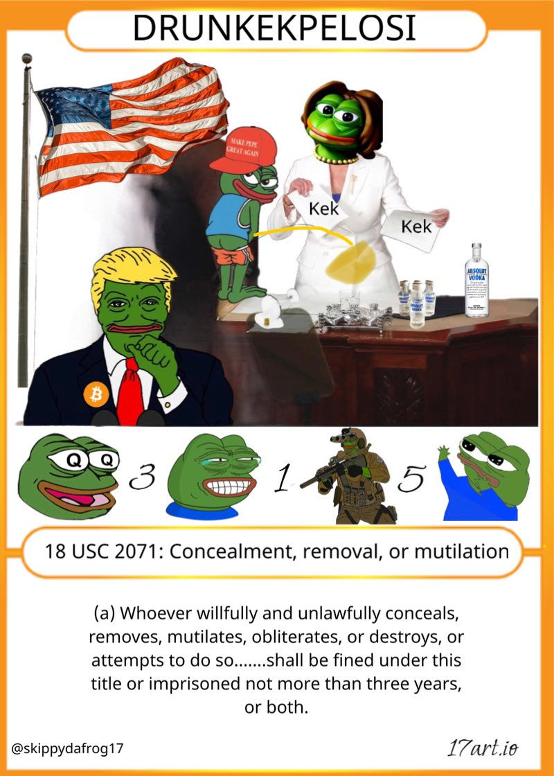 SkippyDaFrog17 (@skippydafrog17) on Twitter photo <a href="/Chrisjjosephs/">Chris Josephs</a> This moment in time needed to be documented forever with an artistic comedic response. So I did just that on the bitcoin network. Now it is locked on the time chain forever!
#Counterparty #17art
<a href="/GabDevs/">17ART GabDevs Official</a> <a href="/Chrisjjosephs/">Chris Josephs</a> This moment in time needed to be documented forever with an artistic comedic response. So I did just that on the bitcoin network. Now it is locked on the time chain forever!
#Counterparty #17art
<a href="/GabDevs/">17ART GabDevs Official</a>