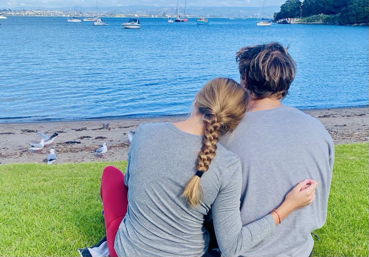 The twins. 
Same spot. 
Mt. Maunganui.
20 years apart. 
❤️❤️