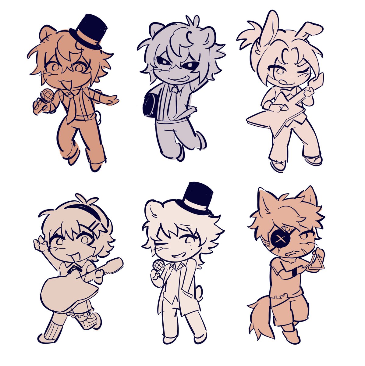 fnafhs keychains/ charms that i will finish.. eventually ^^

since ive gotten asked if ill be selling them, would anyone seriously be interested in buying? 
#fnafhs #fhs