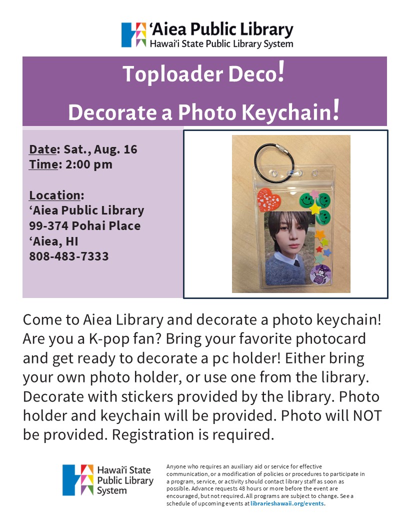Those of you in Hawaii, hope you consider coming to my toploader deco event =-)
#hawaii #aiea #aiealibrary