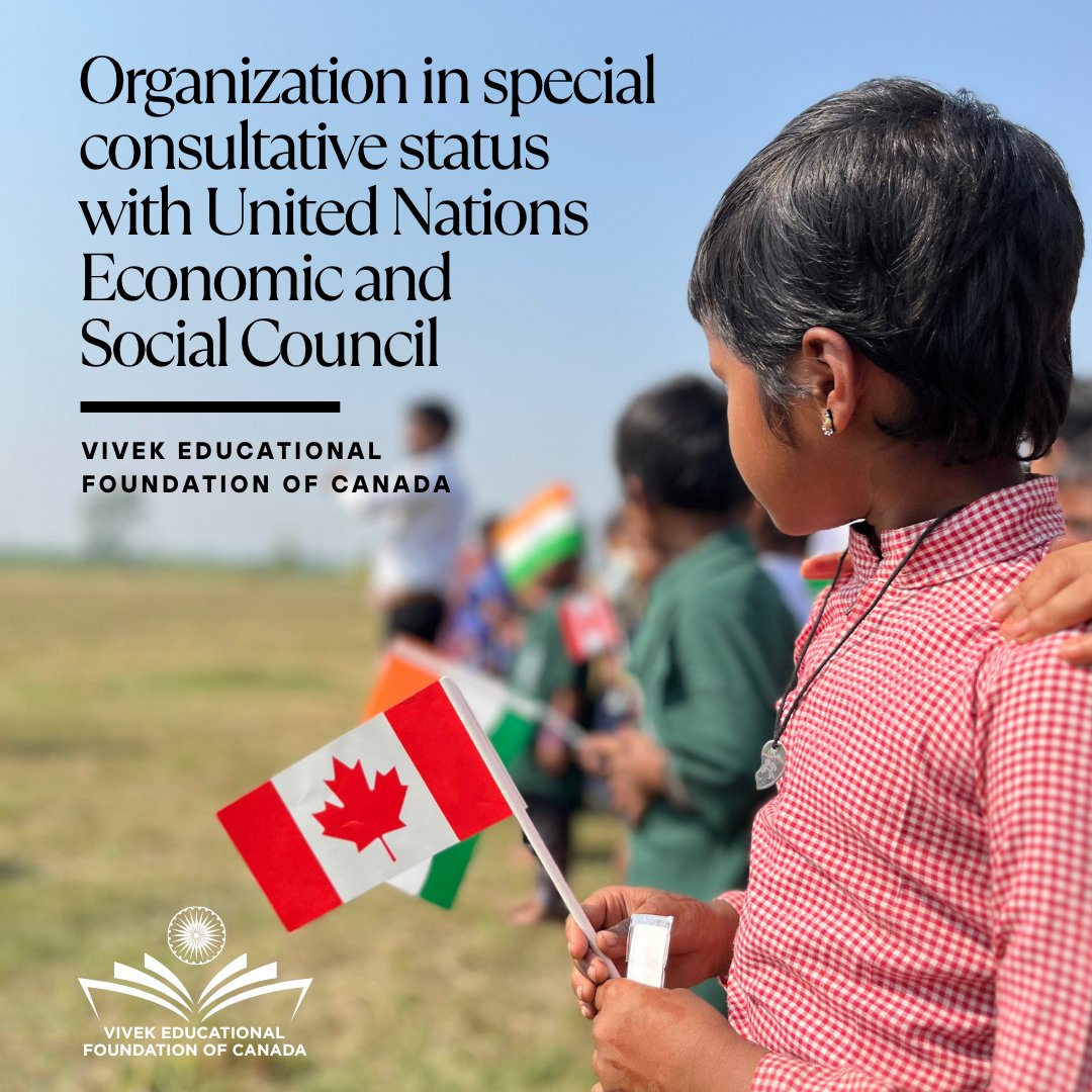 🚨 Big news! Vivek Canada has been awarded Special Consultative Status with the <a href="/UN/">United Nations</a> ECOSOC 🌍

From grassroots education in India 🇮🇳 to community programs in Canada 🇨🇦—we’re honoured to join the global movement for #SustainableDevelopment.

🔗 vivekcanada.org
#UNECOSOC