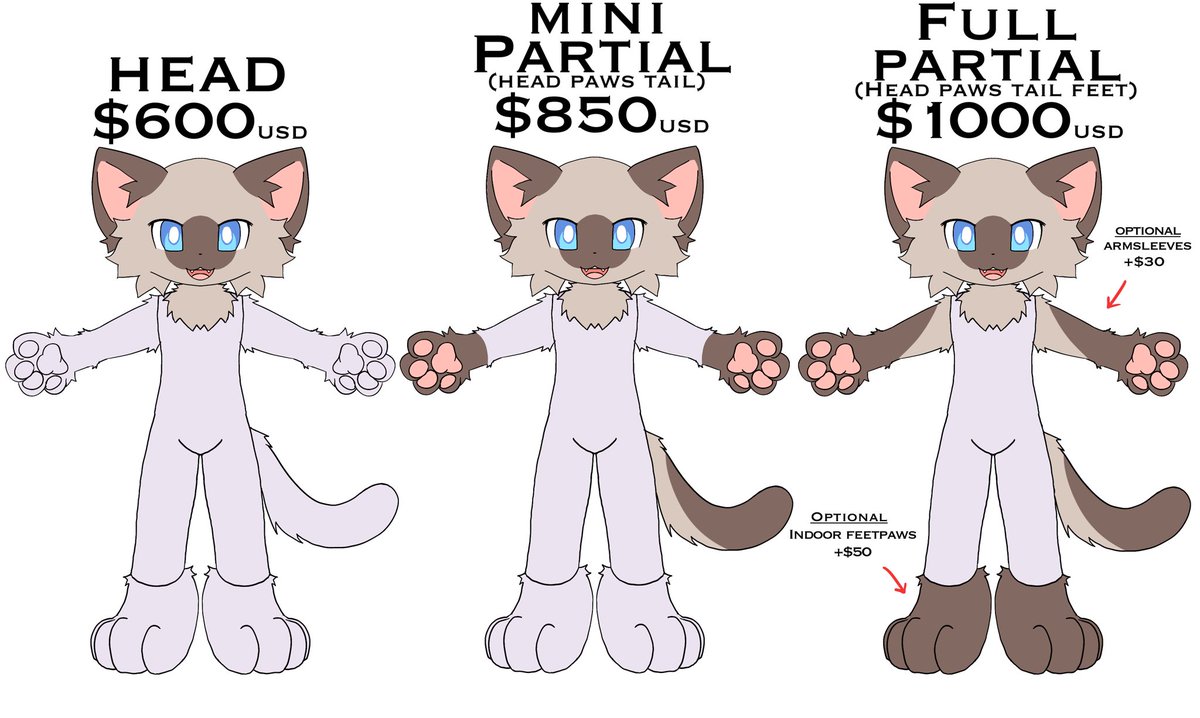 Fursuit price sheet ( ˶ˆ꒳ˆ˵ )