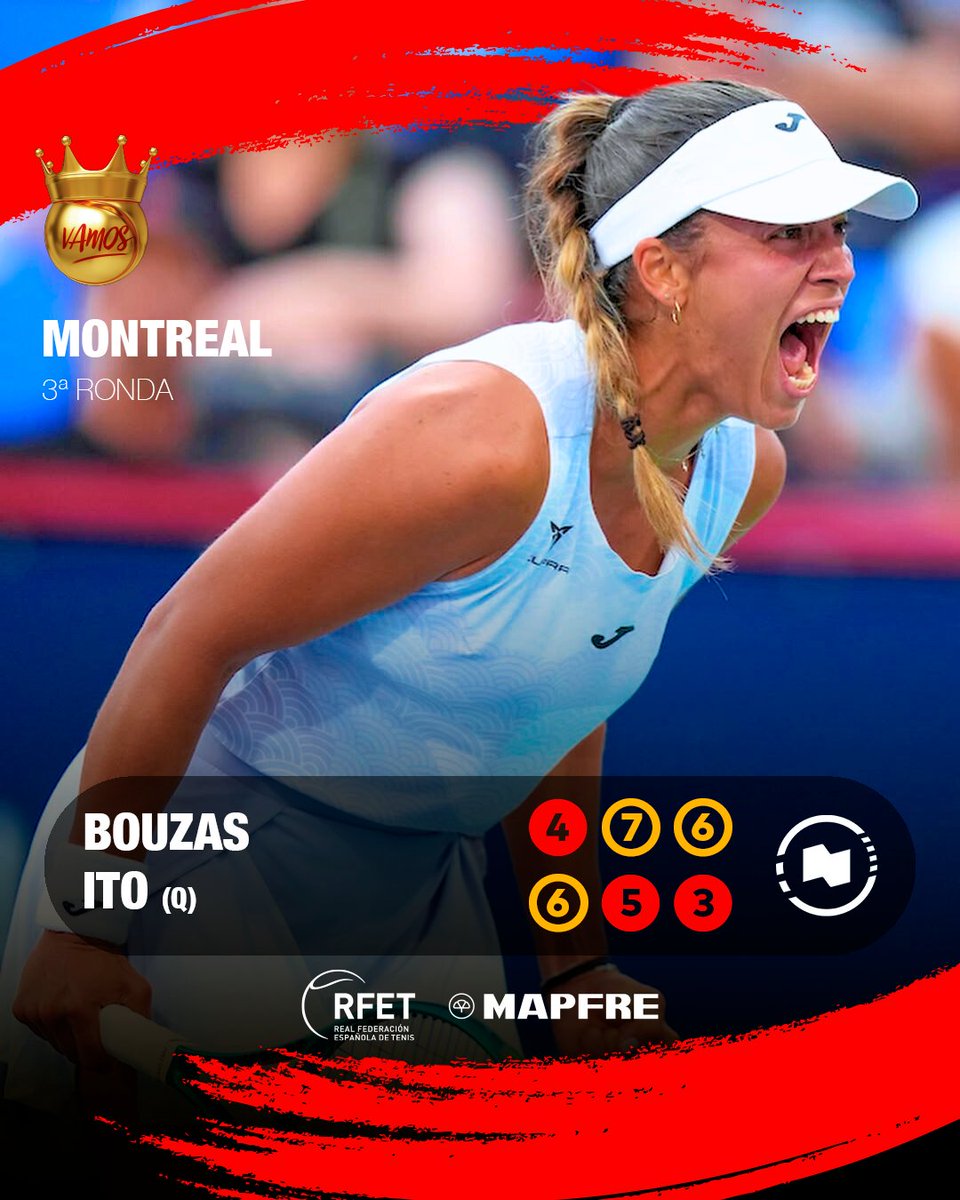Tenis España (@rfetenis) on Twitter photo 𝐎𝐂𝐓𝐀𝐕𝐎𝐒 𝐃𝐄 𝐅𝐈𝐍𝐀𝐋: 𝐖𝐓𝐀 𝟏𝟎𝟎𝟎 🔓🦁
¡<a href="/jessibouzasma/">Jessica Bouzas Maneiro</a> cruza una nueva frontera y luchará por ser cuartofinalista de Montreal frente a la china Zhu! ¡Grítalo, Jessi!
#WTA #OBN25 𝐎𝐂𝐓𝐀𝐕𝐎𝐒 𝐃𝐄 𝐅𝐈𝐍𝐀𝐋: 𝐖𝐓𝐀 𝟏𝟎𝟎𝟎 🔓🦁
¡<a href="/jessibouzasma/">Jessica Bouzas Maneiro</a> cruza una nueva frontera y luchará por ser cuartofinalista de Montreal frente a la china Zhu! ¡Grítalo, Jessi!
#WTA #OBN25