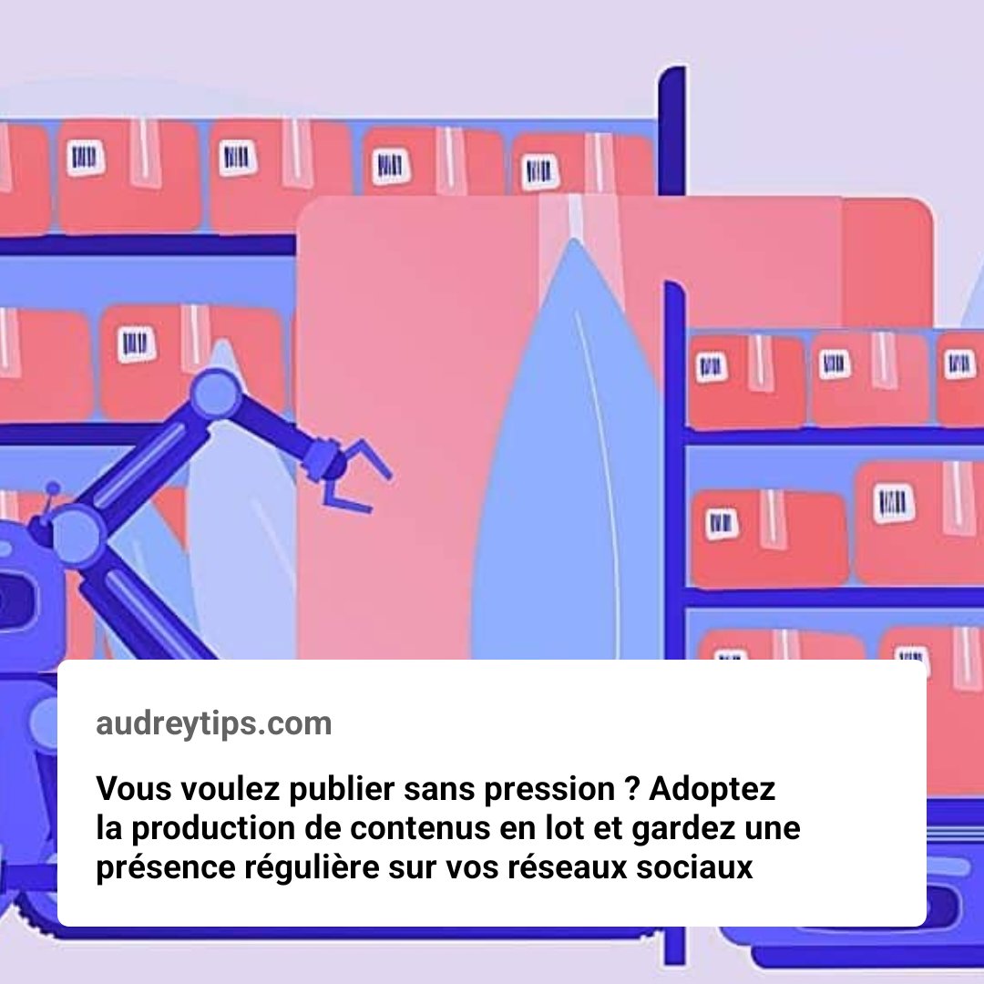 #reseauxsociaux 🎴 Libérez du temps en adoptant la création de contenus en lot
📝 Rédigez plusieurs brouillons en une seule session pour plus de fluidité
🎨 Utilisez des modèles pour des visuels cohérents et professionnels
•
audreytips.com/production-lot…