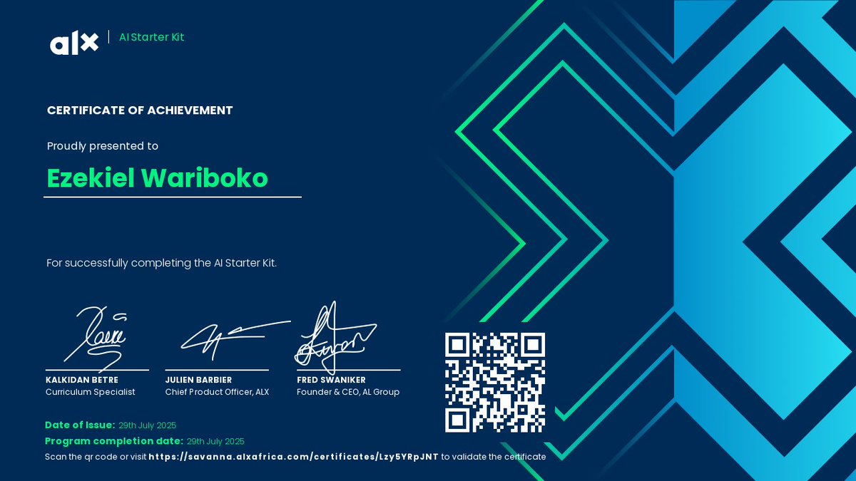 EzekielWariboko's tweet image. #alx_aisk @alx_africa 

One issue I've had is putting myself out there in showcasing projects, courses, and all in the line of my goal.

Imagine not liking something that helps you.

Thank you @alx_africa , for making me do this one hard thing.