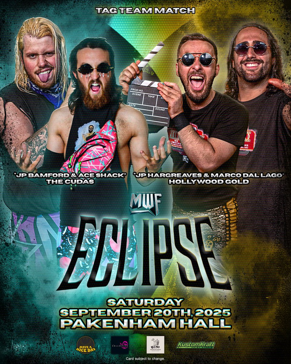 Former MXW Tag Champs collide!

The Cudas vs Hollywood Gold at #MWFEclipse!

🎟️ Don’t miss out: shorturl.at/srOdC