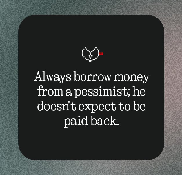 Today's financial advice 👇🏻

Disclaimer: Not financial advice. Or good advice. Or advice.