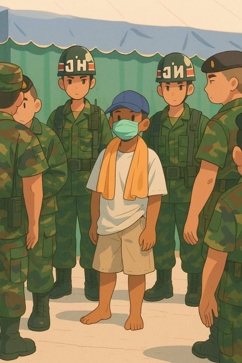 Leakhnady's tweet photo. @ThaiEnquirer One injured, couldn’t walk properly another one is in unstable mental condition. The rest of the soldiers should be released to Cambodia as they are protected under international law and human rights.

RELEASE CAPTURED CAMBODIAN SOLIDERS 
#JusticeForCambodia https://t.co/w35RmEIFzh