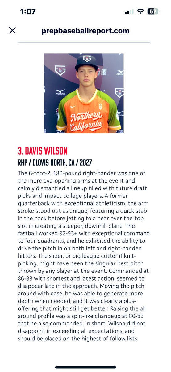 Davis Wilson (@daviswilsonca) on Twitter photo Thank you <a href="/prepbaseball/">Prep Baseball</a> and <a href="/ShooterHunt/">Shooter Hunt</a> .
To my next coach and family, I WON’T LET YOU DOWN🫡
<a href="/CNBroncoBSBL/">Clovis North Baseball</a> <a href="/NorCalU1/">NorCalU</a> 🙏 Thank you <a href="/prepbaseball/">Prep Baseball</a> and <a href="/ShooterHunt/">Shooter Hunt</a> .
To my next coach and family, I WON’T LET YOU DOWN🫡
<a href="/CNBroncoBSBL/">Clovis North Baseball</a> <a href="/NorCalU1/">NorCalU</a> 🙏