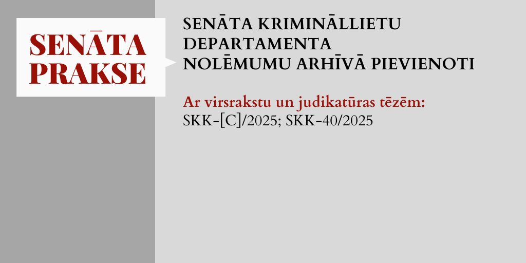 Augstākā tiesa | Senāts (@augstaka_tiesa) on Twitter photo <a href="/Augstaka_tiesa/">Augstākā tiesa | Senāts</a> mājaslapas Tiesu prakses sadaļā Senāta nolēmumu arhīva klasifikatoros jūlijā pievienoti Administratīvo lietu departamenta 8 nolēmumi: at.gov.lv/lv/jaunumi/par… un Krimināllietu departamenta 2 nolēmumi: at.gov.lv/lv/jaunumi/par… <a href="/Augstaka_tiesa/">Augstākā tiesa | Senāts</a> mājaslapas Tiesu prakses sadaļā Senāta nolēmumu arhīva klasifikatoros jūlijā pievienoti Administratīvo lietu departamenta 8 nolēmumi: at.gov.lv/lv/jaunumi/par… un Krimināllietu departamenta 2 nolēmumi: at.gov.lv/lv/jaunumi/par…