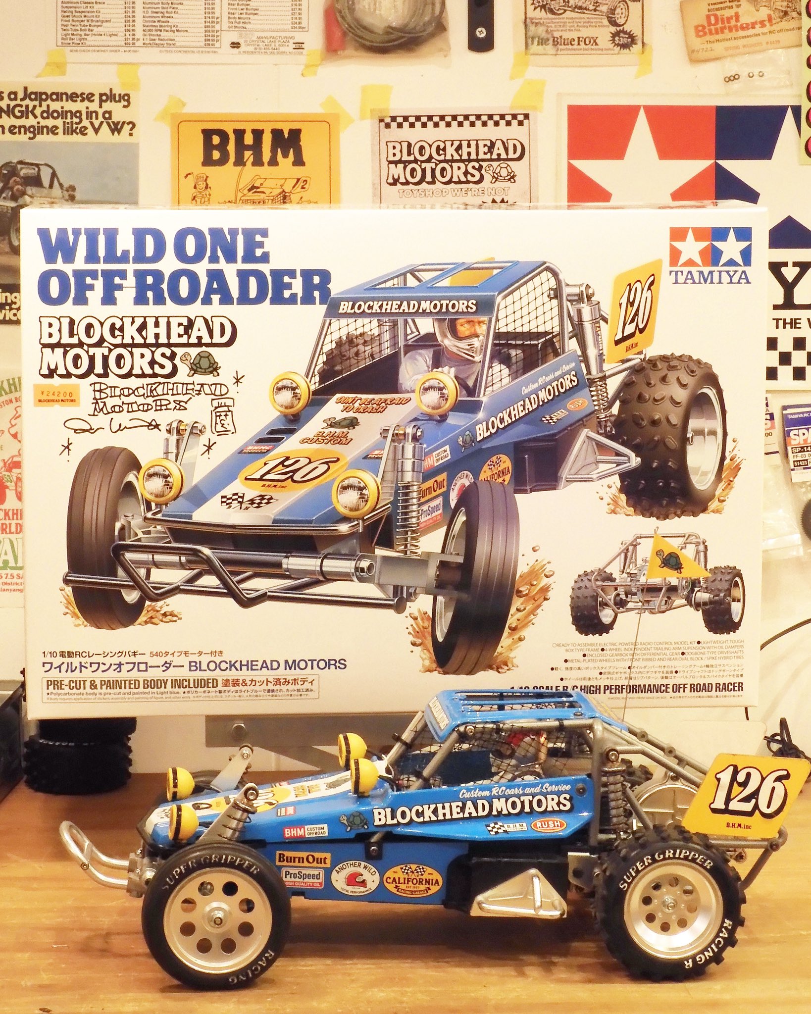 【未組立】ミツワモデルTHE SOLDER オフロードバギー　昭和100年 京商 1/10 EP 4WD レーシングバギー オプティマミッド '87世界戦