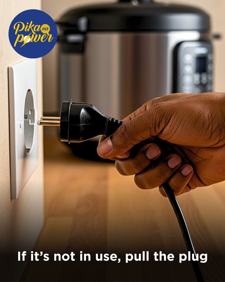 Unplug. Recharge. Repeat.
Leaving your appliance plugged in adds to your power bill — even when it's off!

#eCooking #PikanaPower #CleanCookingKE