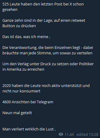 MrGunniHelm's tweet photo. Tja Sniffy, mit Schwurbel und Hetze ist eben kein Staat mehr zu machen. Verlage unter Druck setzen? US Politiker erreichen? #Schiffmann nimmt sich selbst wichtiger, als er und seine Anhänger es wirklich sind. Anschauen, um die wirre Einstellung der #Querdeppen zu dokumentieren und aufzuzeigen, ja, aber teilen? Nee, wir sind ja noch bei klarem Verstand.😁 Ein schönes Beispiel, dass diese "Bewegung" nicht "das Volk" ist, sondern nur eine weltfremde, kleine Truppe ohne Perspektive. Aber ob Bodo die Lust wirklich verliert wage ich zu bezweifeln, er ist auf die Einnahmen angewiesen.
