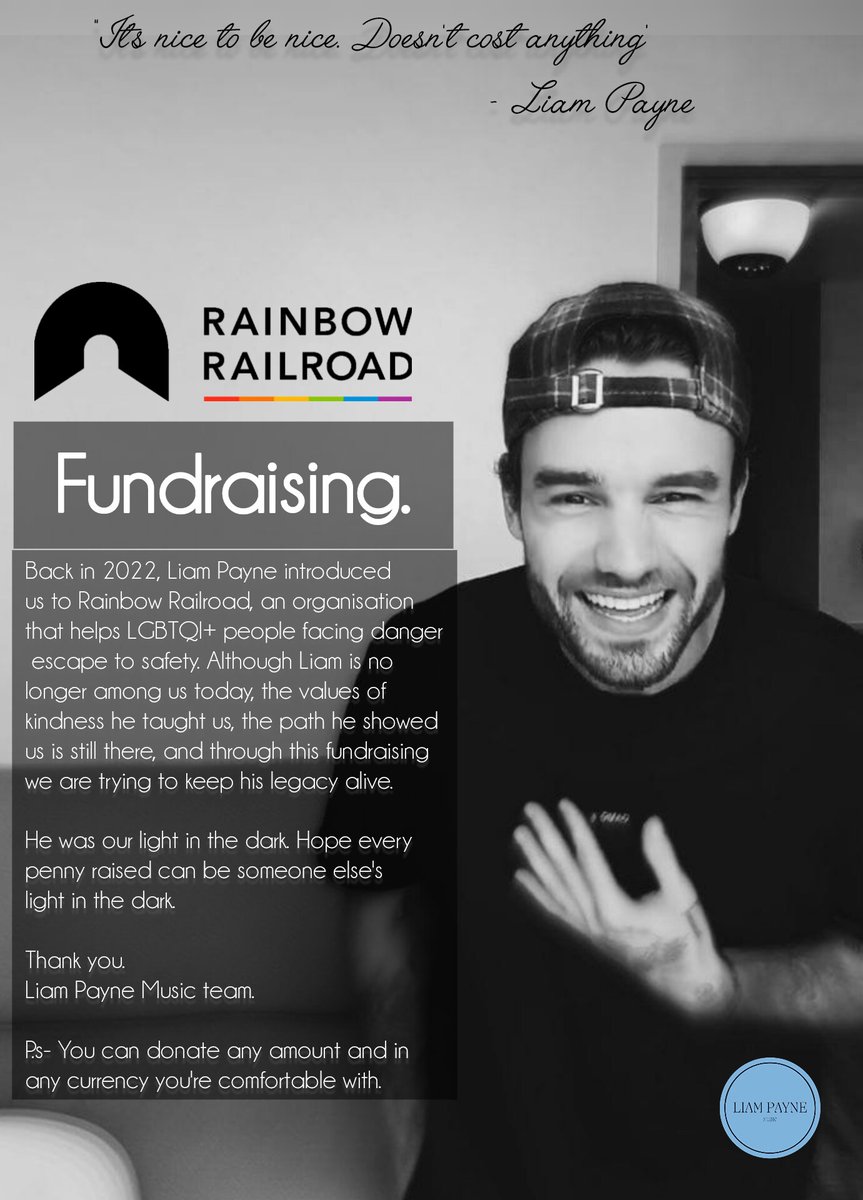 Liam Payne Music (@music_liampayne) on Twitter photo Hey Liam Stans,
As you already know that as a part of 'Liam Payne Birthday Project' we've organised a fundraising event for Rainbow Railroad & here's the link to donate to the cause 🔗 solidarityinpride2025.funraise.org/fundraiser/lia…
Please donate & retweet.
Thanks 🙏🏼
#LiamPayneForever #weloveyouliam🤍 Hey Liam Stans,
As you already know that as a part of 'Liam Payne Birthday Project' we've organised a fundraising event for Rainbow Railroad & here's the link to donate to the cause 🔗 solidarityinpride2025.funraise.org/fundraiser/lia…
Please donate & retweet.
Thanks 🙏🏼
#LiamPayneForever #weloveyouliam🤍