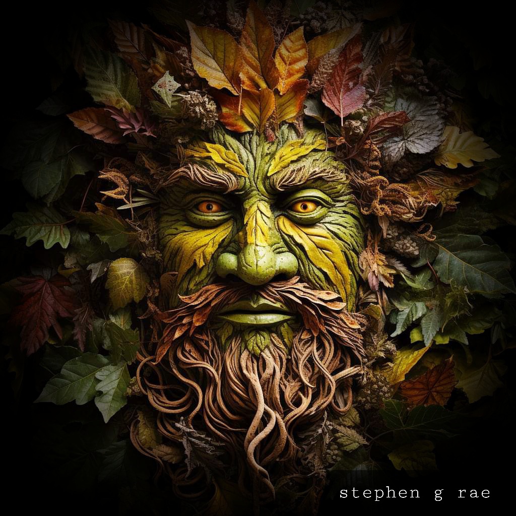 The Green Man - Autumn

woodland guardian
clothed in an autumnal hue
the turning season

bardofcumberland.com/poetry/
#Haiku #GreenMan #Lammas
