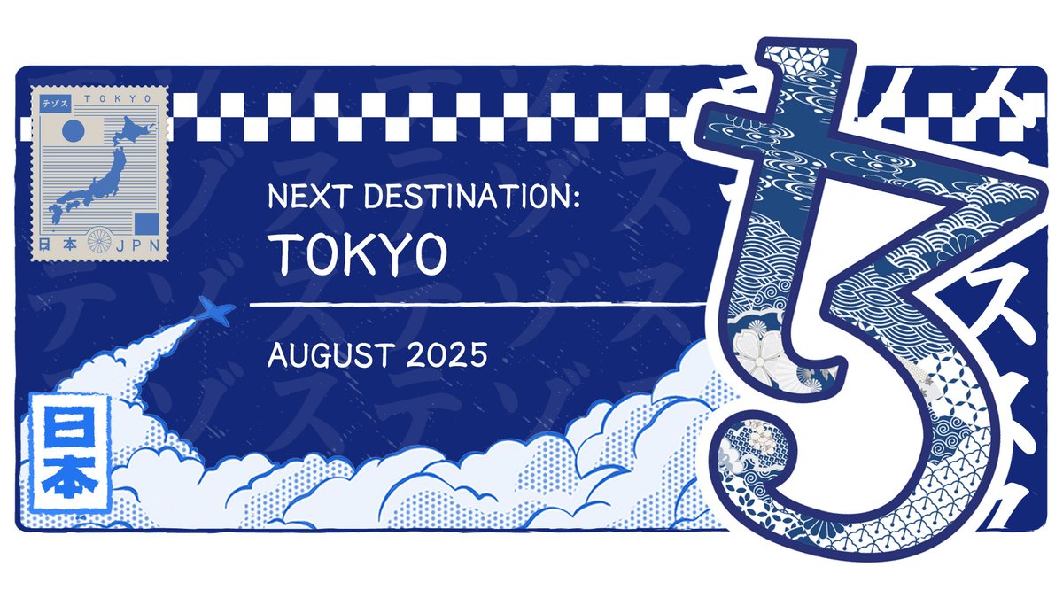 TZ APAC (@tzapac) on Twitter photo こんにちは、日本!
The @Tezos ecosystem is heading to Tokyo for <a href="/WebX_Asia/">WebX 2025 (Aug 25-26)</a>!
Visit the Tezos booth for a curated Japanese experience, win Japan-edition merch via our Ichiban Kuji, catch a panel featuring Tezos co-founder Arthur Breitman, and more.
Stay tuned for more details! こんにちは、日本!
The @Tezos ecosystem is heading to Tokyo for <a href="/WebX_Asia/">WebX 2025 (Aug 25-26)</a>!
Visit the Tezos booth for a curated Japanese experience, win Japan-edition merch via our Ichiban Kuji, catch a panel featuring Tezos co-founder Arthur Breitman, and more.
Stay tuned for more details!