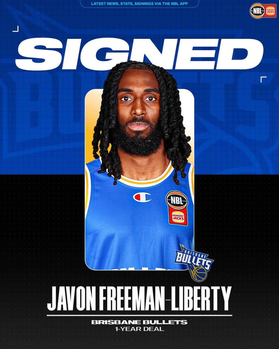 NBL (@nbl) on Twitter photo SIGNED โ๏ธ
The <a href="/BrisbaneBullets/">Brisbane Bullets</a> have signed import guard Javon Freeman-Liberty on a one-year deal ๐ฅ
Read more: bit.ly/45tBYoV SIGNED โ๏ธ
The <a href="/BrisbaneBullets/">Brisbane Bullets</a> have signed import guard Javon Freeman-Liberty on a one-year deal ๐ฅ
Read more: bit.ly/45tBYoV