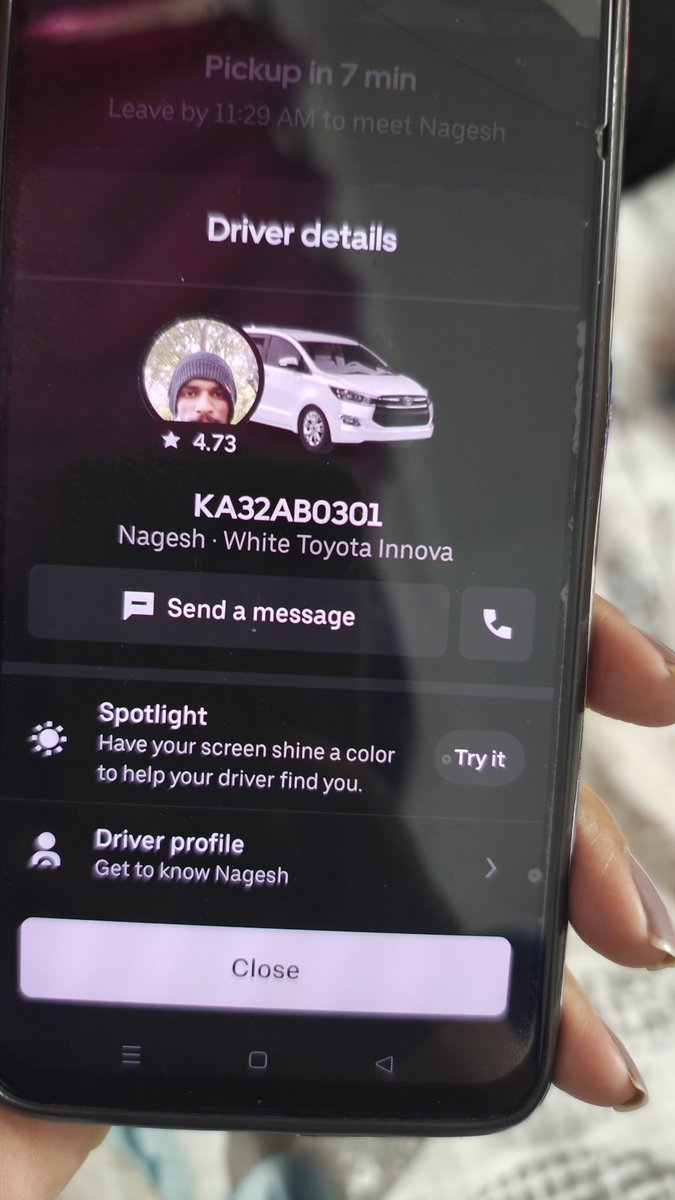 I booked <a href="/Uber_India/">Uber India</a> XL in Bangalore for a distance approx 34km.The fare shown 900 When I called the driver,he asked for the details nd disconnected the call.We assumed he was on his way, bt noticed that he wasn't moving. When we called again, he said,Pay 2k only then I will come