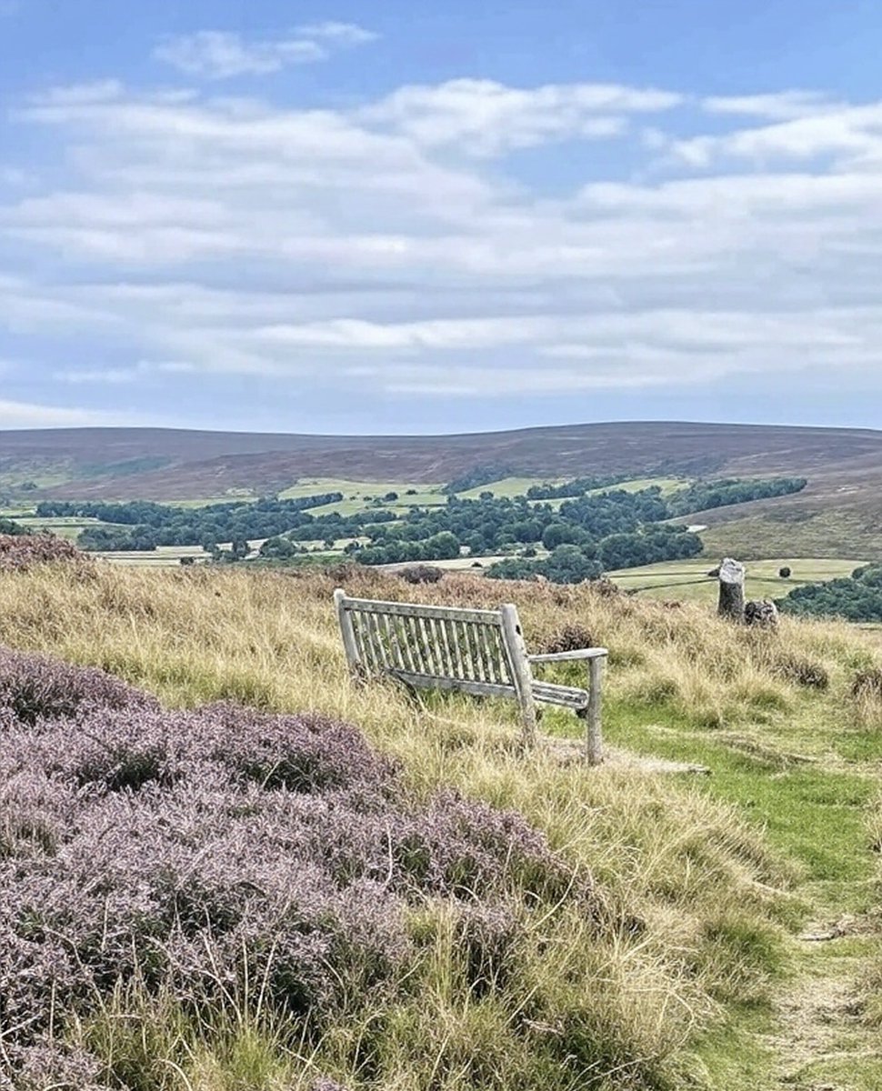 Wishing you a happy new month of August from Castleton, North Yorkshire 😊take a pew and enjoy the view 😉