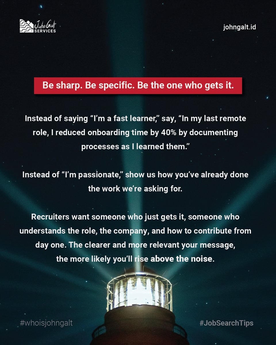 Job applications are noisy. Be the signal.

If your resume sounds like everyone else’s, you’ll disappear in the pile. Clear. Tailored. Human. That’s what gets noticed.

At JGS, we can tell when someone read the job post. We hire people who get it. Not just passionate, but