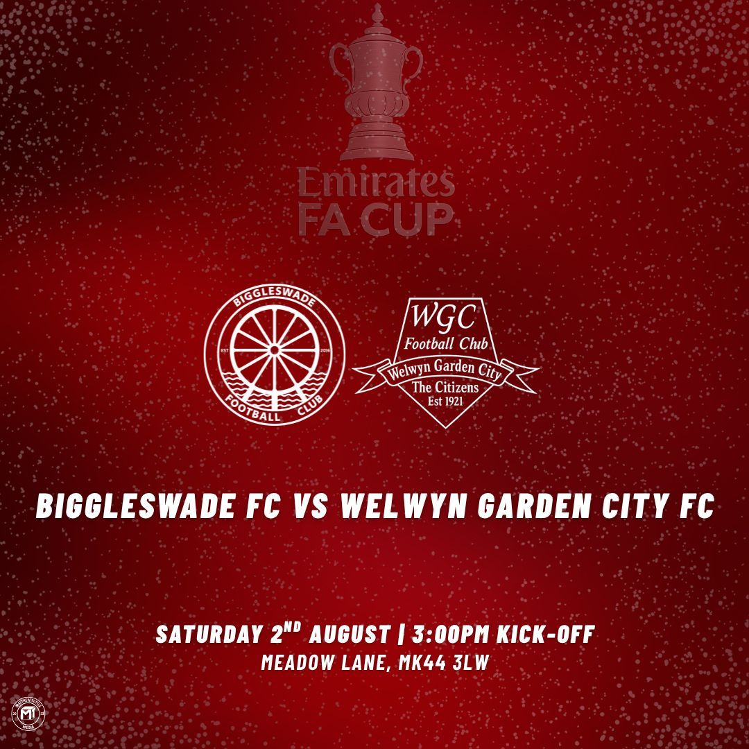 Welwyn Garden City FC (@wgcfc) on Twitter photo πͺπ| MAGIC OF THE CUP
Tomorrow we kick off the 25/26 campaign with everyoneβs favourite competition.. The @emiratesfacup!
We travel to face @BiggleswadeFC1 in the Extra Preliminary Round π
π @BiggleswadeFC1
ποΈ 02/08/25
βοΈ 15:00
ποΈ Bedford Town FC
π MK44 3LW
ποΈ Β£11 Adults, πͺπ| MAGIC OF THE CUP
Tomorrow we kick off the 25/26 campaign with everyoneβs favourite competition.. The @emiratesfacup!
We travel to face @BiggleswadeFC1 in the Extra Preliminary Round π
π @BiggleswadeFC1
ποΈ 02/08/25
βοΈ 15:00
ποΈ Bedford Town FC
π MK44 3LW
ποΈ Β£11 Adults,