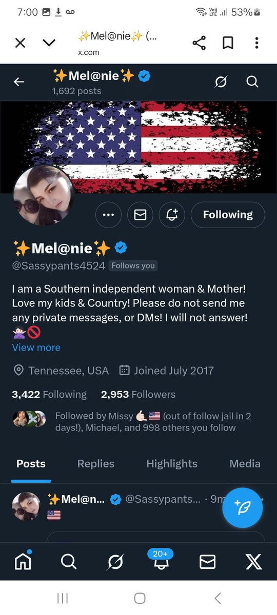 47 short of 3k can we take <a href="/Sassypants4524/">✨Mel@nie✨</a> over that and beyond please follow, repost 💪 🫶 👊 💥 🇺🇸  they do FB
